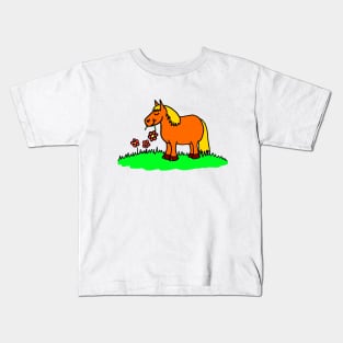 Cute Plump Pony Cartoon Kids T-Shirt